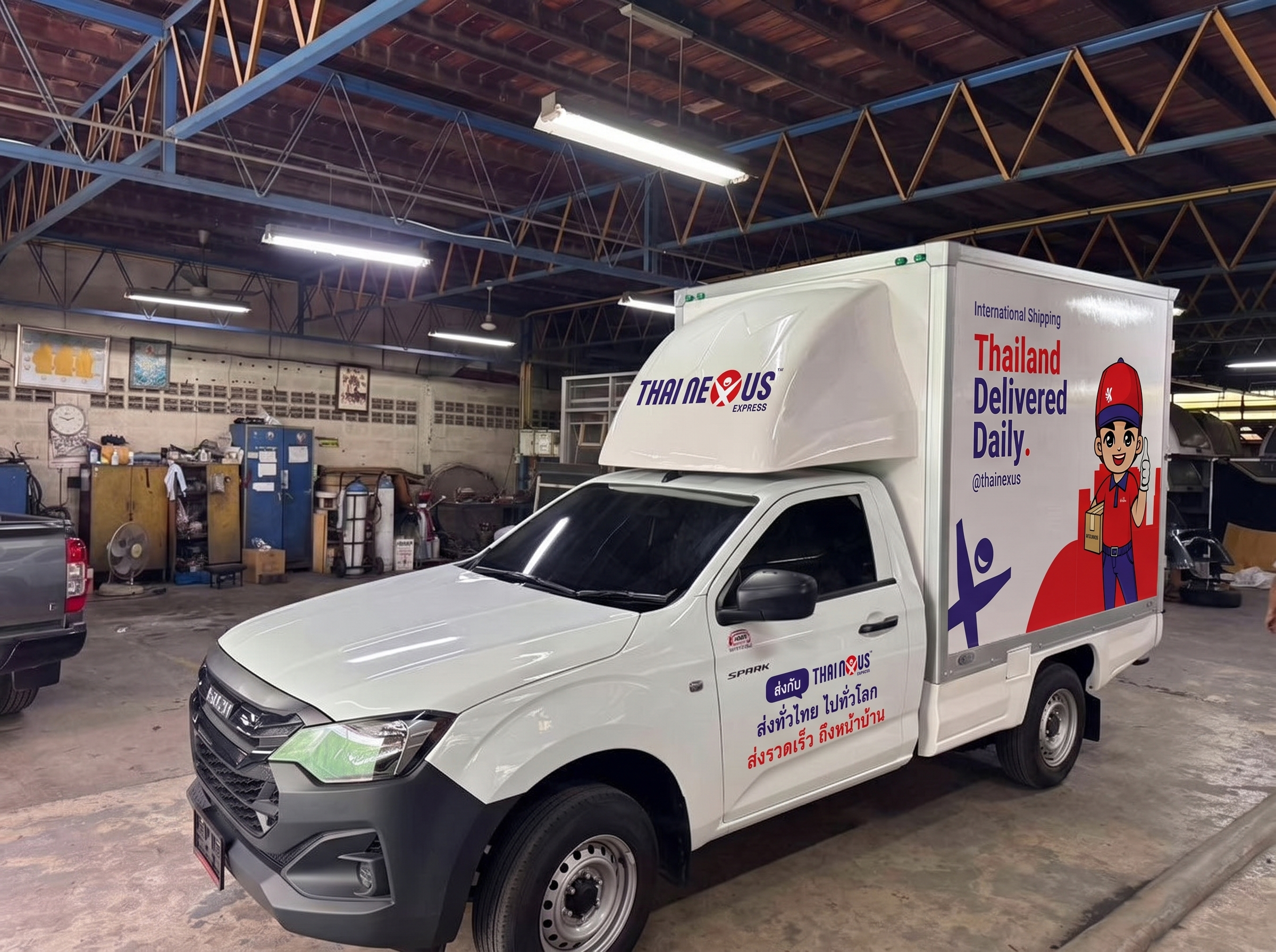 Thai Nexus Express delivery truck in Hua Hin for export collection