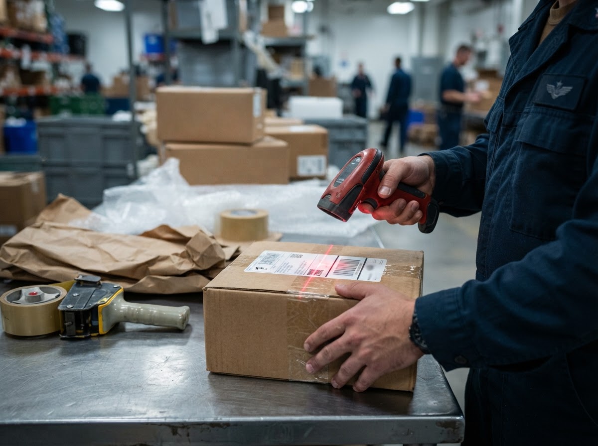 Badly packed shipment being destroyed, illustrating the need to plan packing ahead