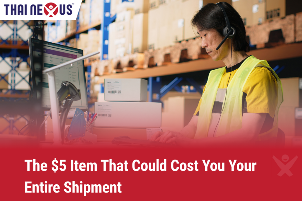 Custom officer seizing prohibited good bought from Thailand shipped to the UK